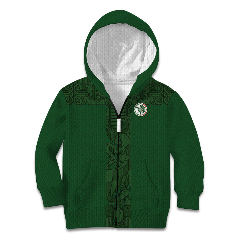 Mis Raices Mexico Football Custom Kid Hoodie Aztec Calendar Line Art