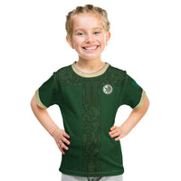 Mis Raices Mexico Football Custom Kid T Shirt Aztec Calendar Line Art