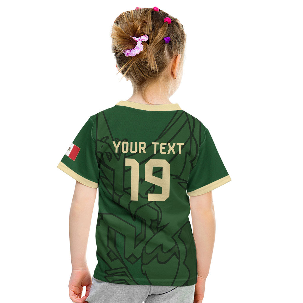 Mis Raices Mexico Football Custom Kid T Shirt Aztec Calendar Line Art