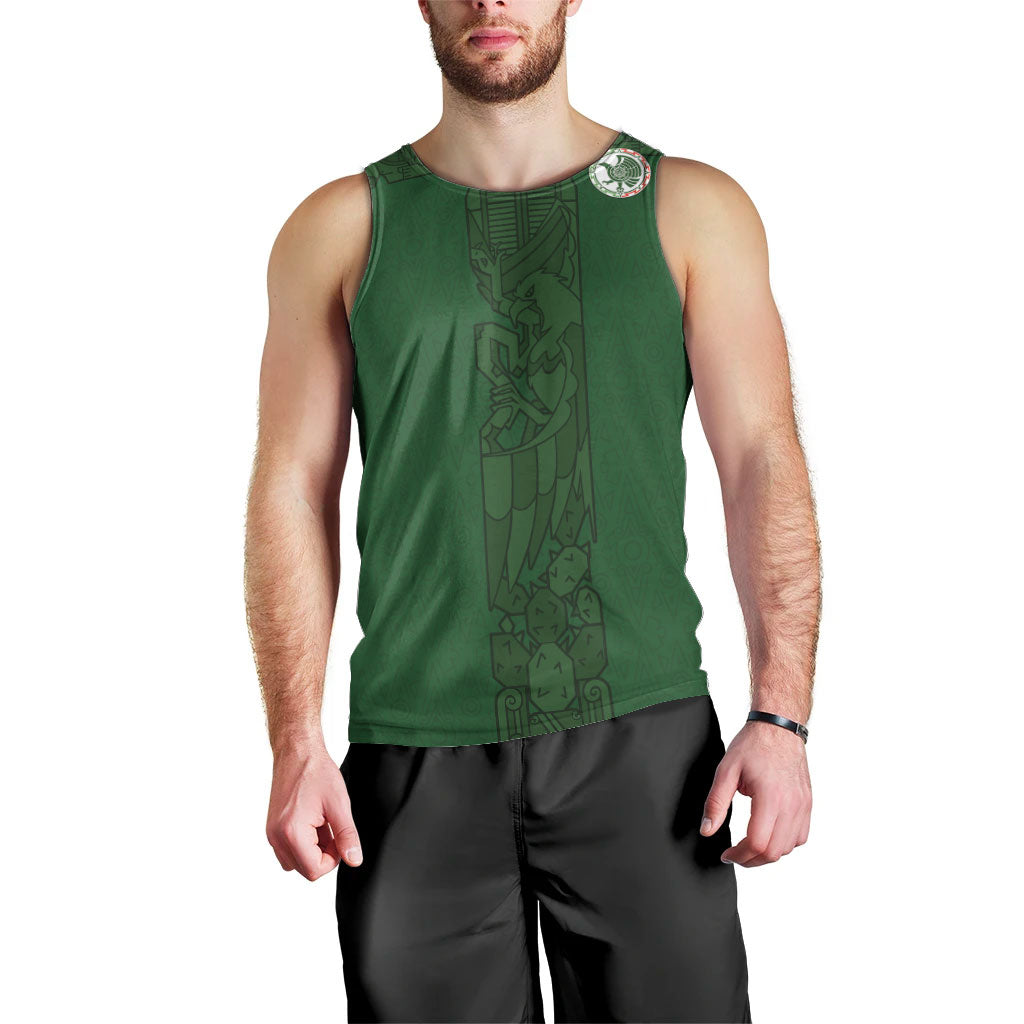 Mis Raices Mexico Football Custom Men Tank Top Aztec Calendar Line Art