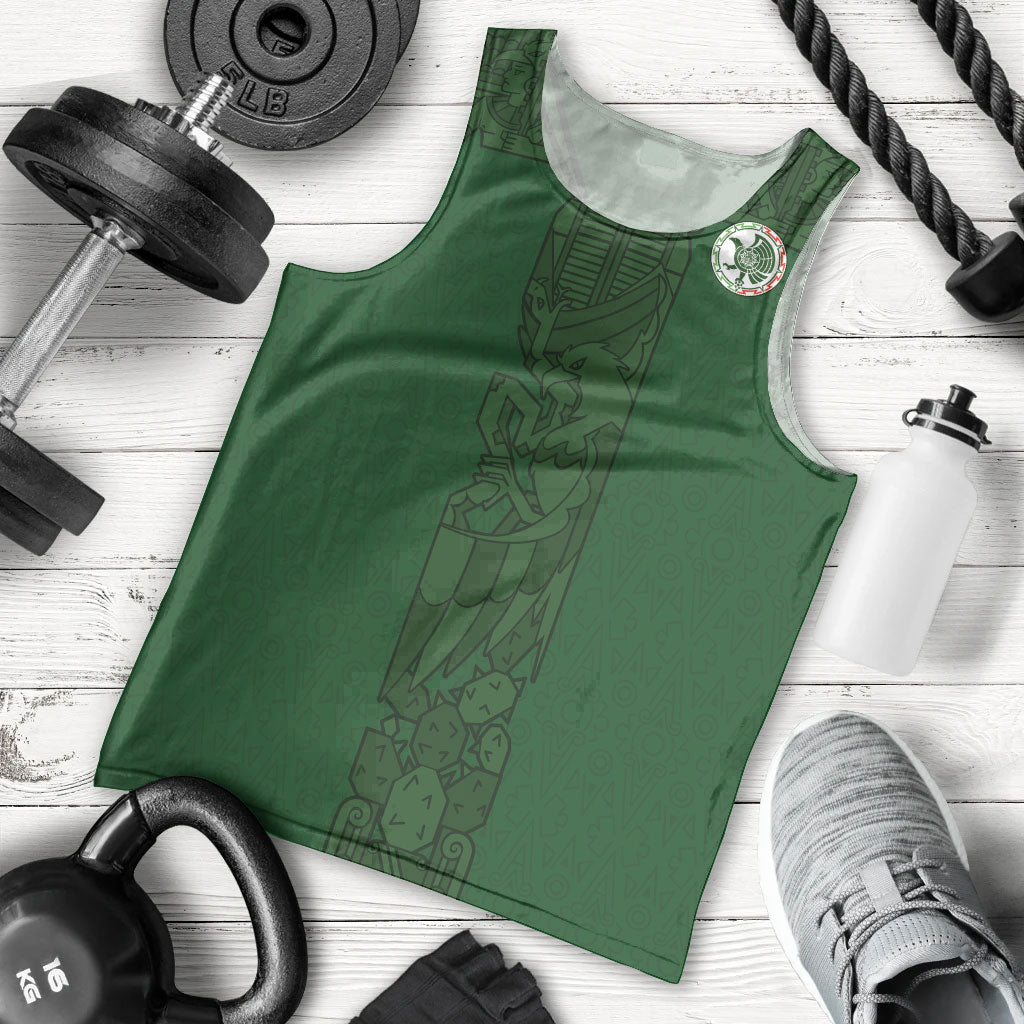 Mis Raices Mexico Football Custom Men Tank Top Aztec Calendar Line Art