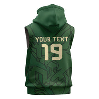 Mis Raices Mexico Football Custom Sleeveless Zip Hoodie Aztec Calendar Line Art