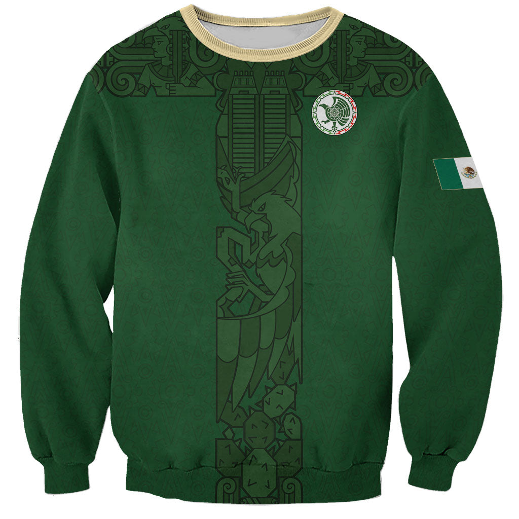 Mis Raices Mexico Football Custom Sweatshirt Aztec Calendar Line Art
