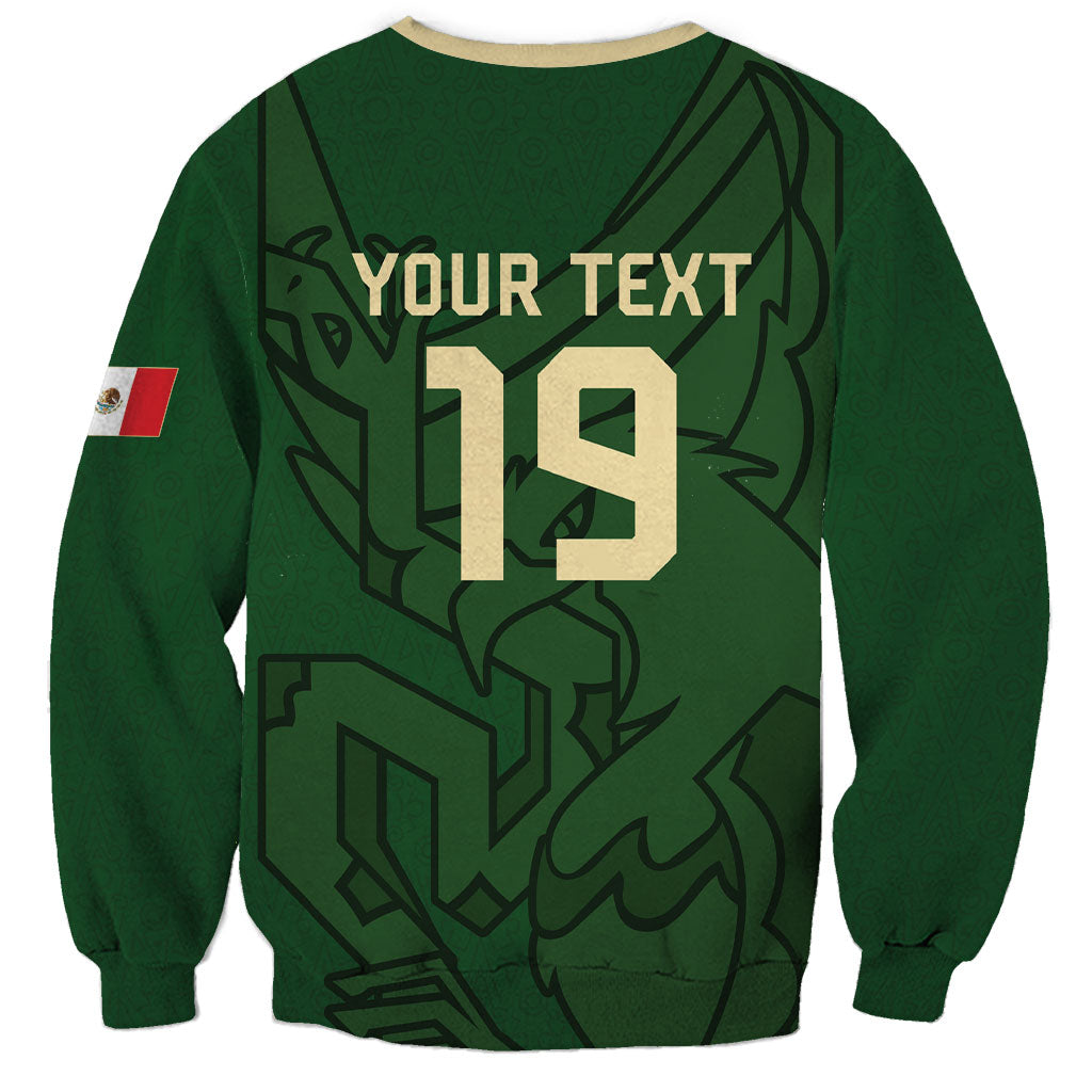 Mis Raices Mexico Football Custom Sweatshirt Aztec Calendar Line Art