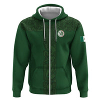Mis Raices Mexico Football Custom Zip Hoodie Aztec Calendar Line Art