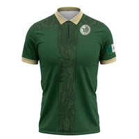 Mis Raices Mexico Football Custom Zipper Polo Shirt Aztec Calendar Line Art