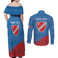 Personalized Italy Molise Couples Matching Off Shoulder Maxi Dress and Long Sleeve Button Shirt Flag Style LT19