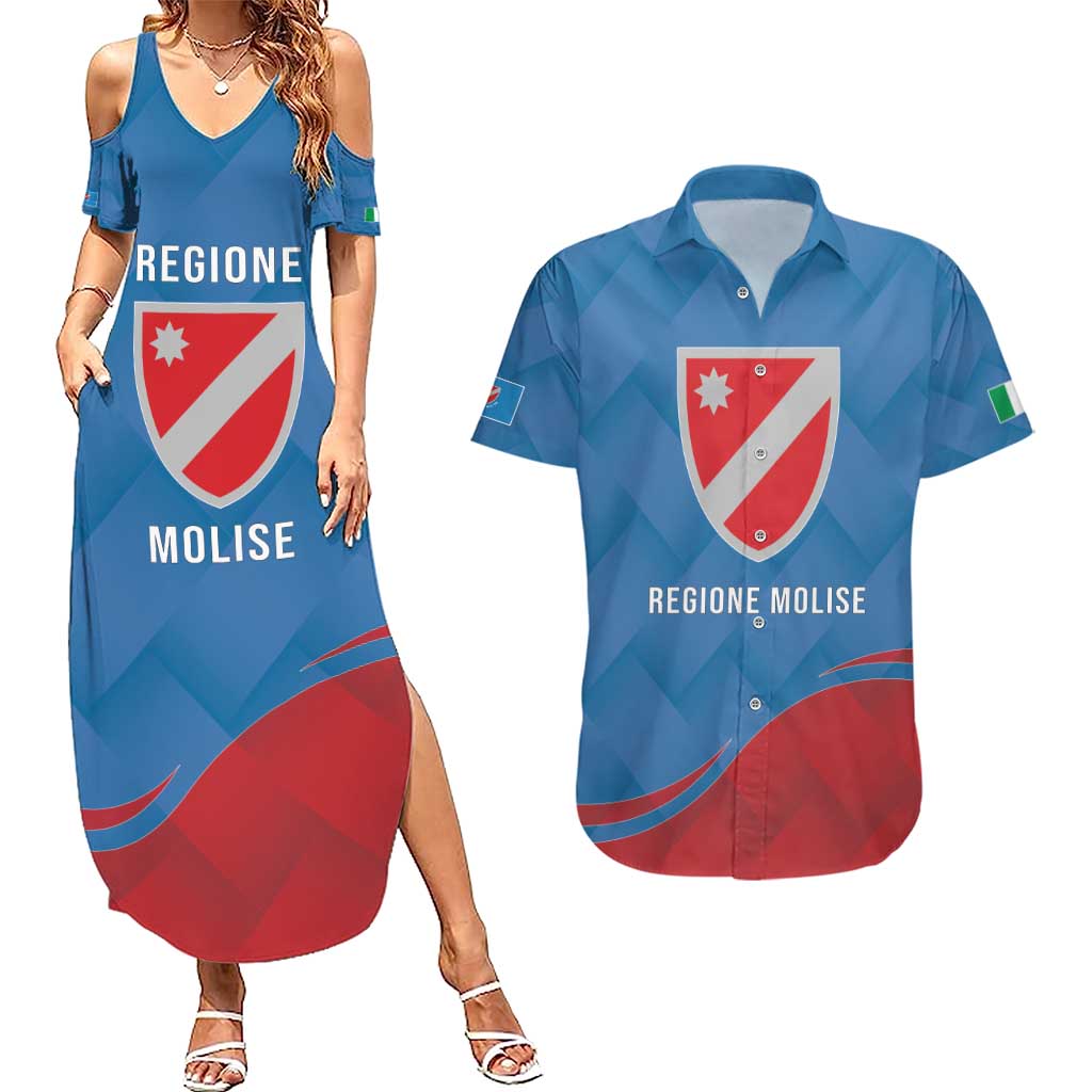 Personalized Italy Molise Couples Matching Summer Maxi Dress and Hawaiian Shirt Flag Style LT19
