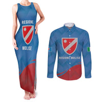 Personalized Italy Molise Couples Matching Tank Maxi Dress and Long Sleeve Button Shirt Flag Style LT19