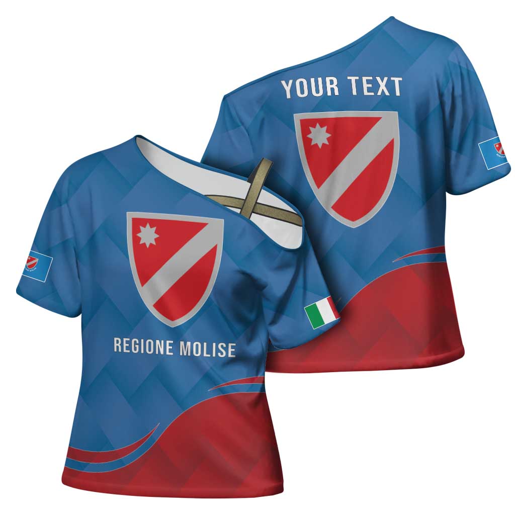 Personalized Italy Molise Cross Shoulder Shirt Flag Style - Wonder Print Shop