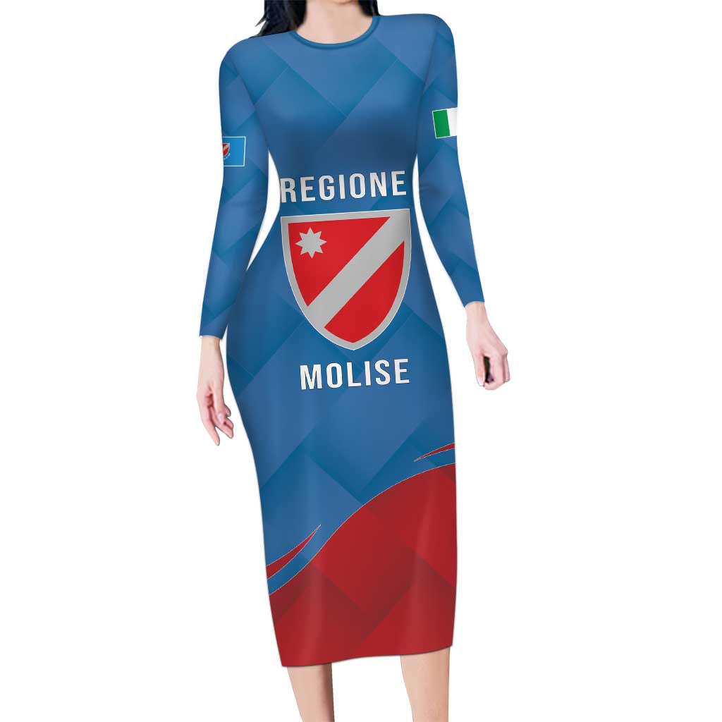 Personalized Italy Molise Long Sleeve Bodycon Dress Flag Style LT19