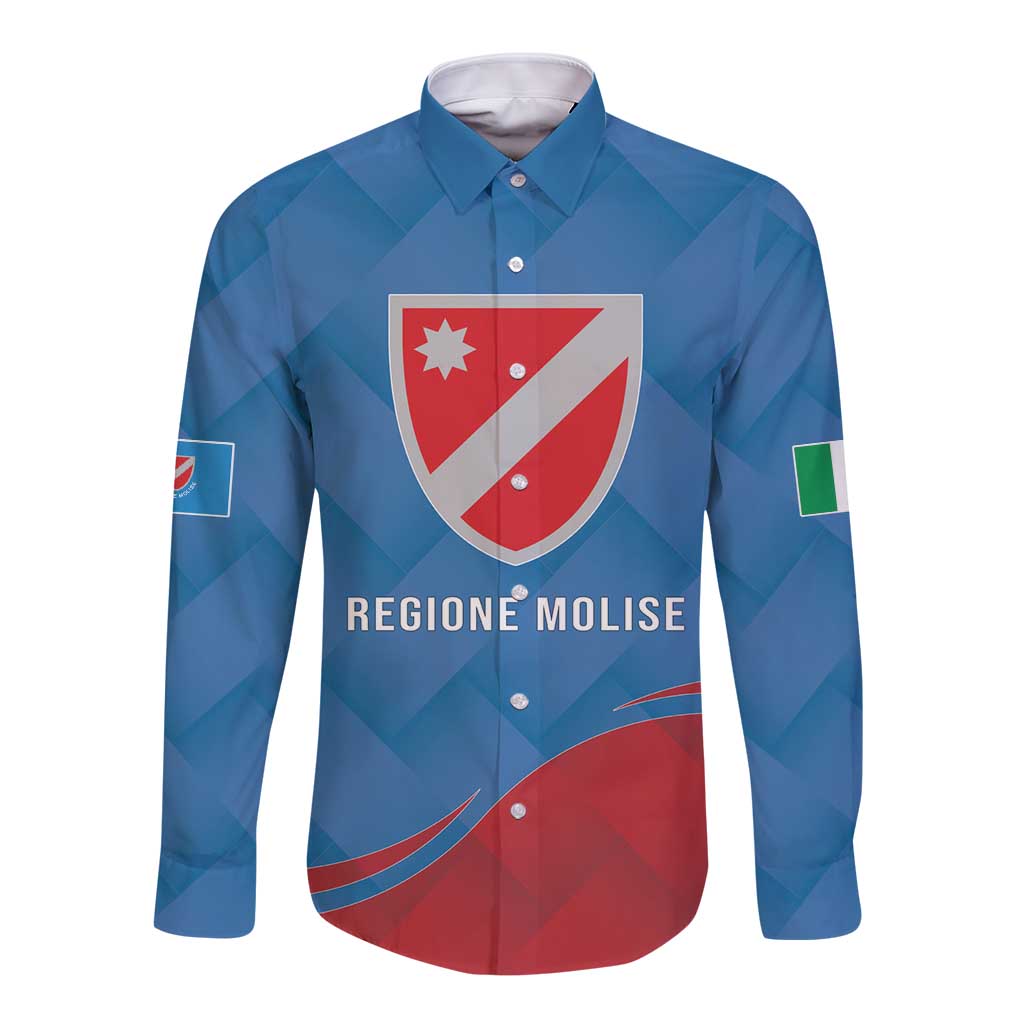 Personalized Italy Molise Long Sleeve Button Shirt Flag Style LT19