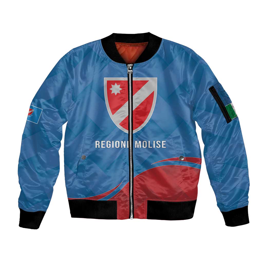 Personalized Italy Molise Sleeve Zip Bomber Jacket Flag Style LT19