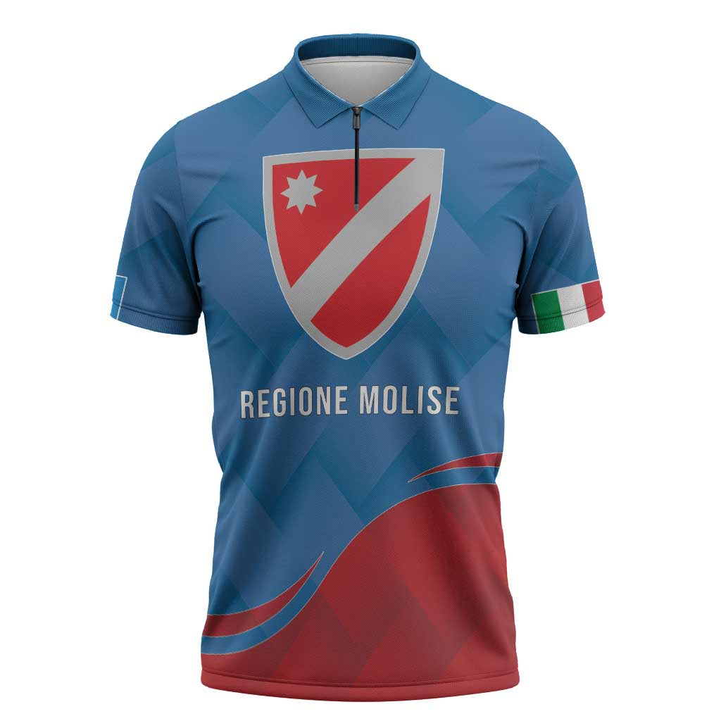 Personalized Italy Molise Zipper Polo Shirt Flag Style - Wonder Print Shop