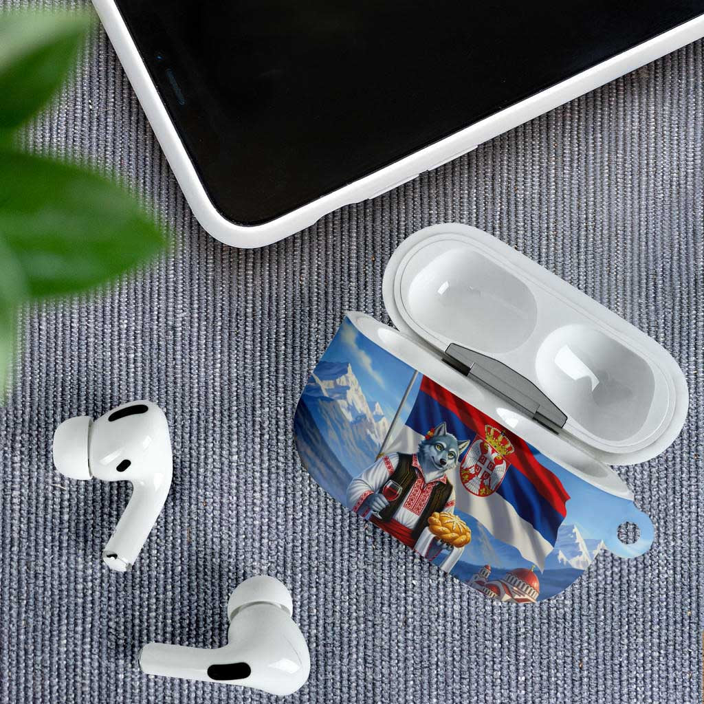 Serbia Christmas Wolf AirPods Case Vuk Serbian Mascot - Wonder Print Shop