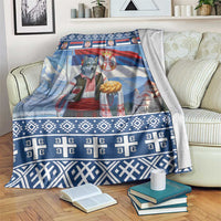 Serbia Christmas Wolf Blanket Vuk Serbian Mascot - Wonder Print Shop