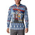 Serbia Christmas Wolf Button Sweatshirt Vuk Serbian Mascot - Wonder Print Shop