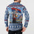 Serbia Christmas Wolf Button Sweatshirt Vuk Serbian Mascot - Wonder Print Shop