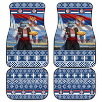 Serbia Christmas Wolf Car Mats Vuk Serbian Mascot - Wonder Print Shop