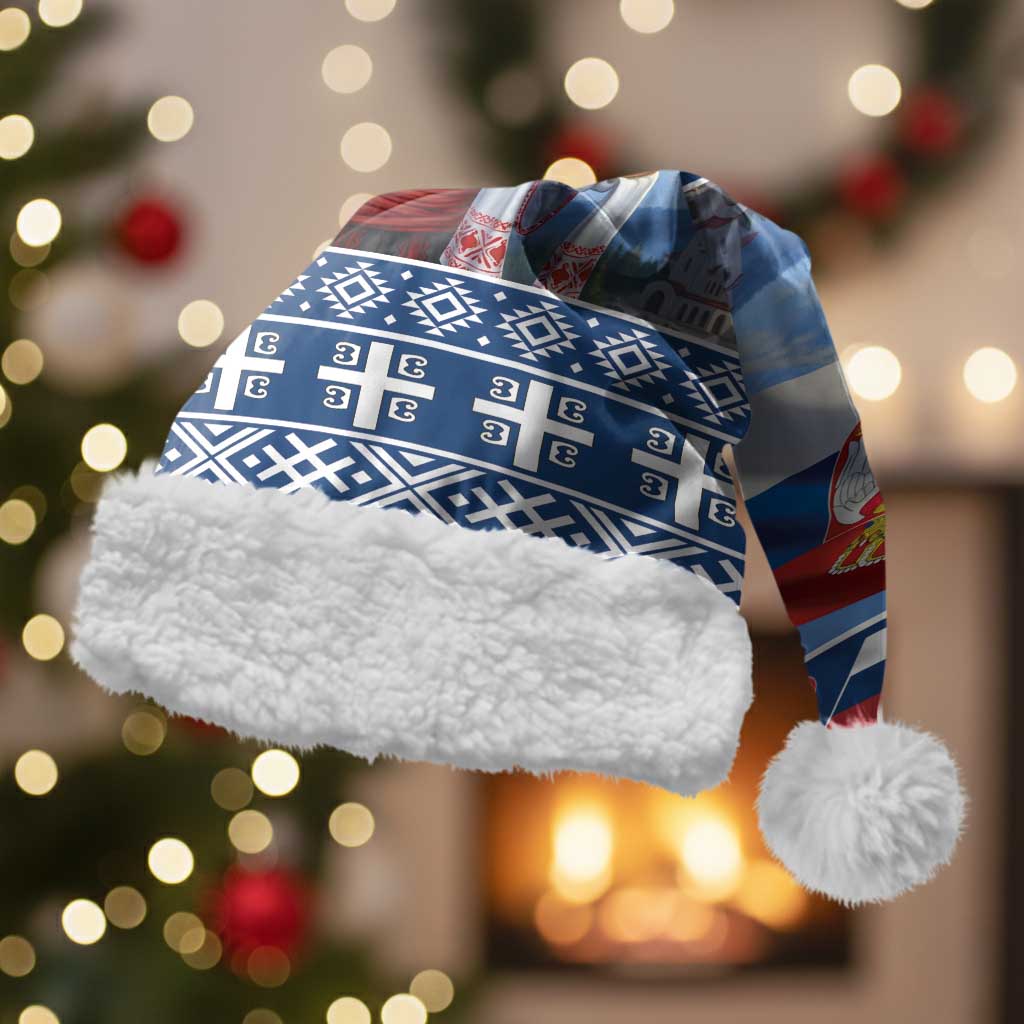Serbia Christmas Wolf Christmas Santa Hat Vuk Serbian Mascot - Wonder Print Shop