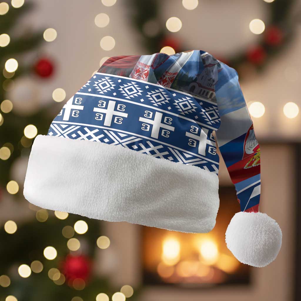 Serbia Christmas Wolf Christmas Santa Hat Vuk Serbian Mascot - Wonder Print Shop