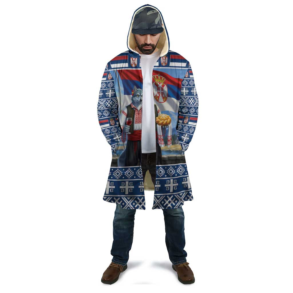 Serbia Christmas Wolf Cloak Vuk Serbian Mascot - Wonder Print Shop
