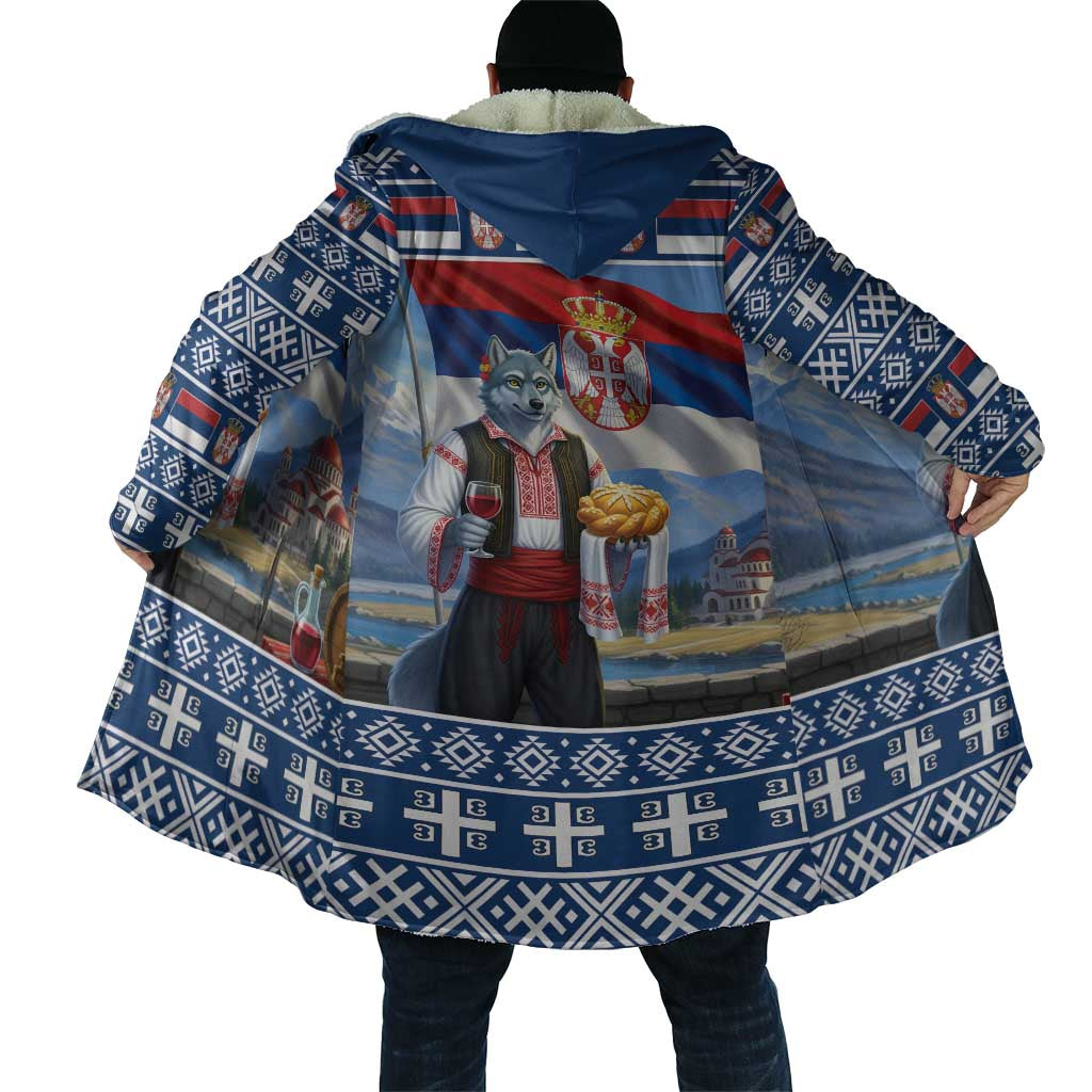 Serbia Christmas Wolf Cloak Vuk Serbian Mascot - Wonder Print Shop