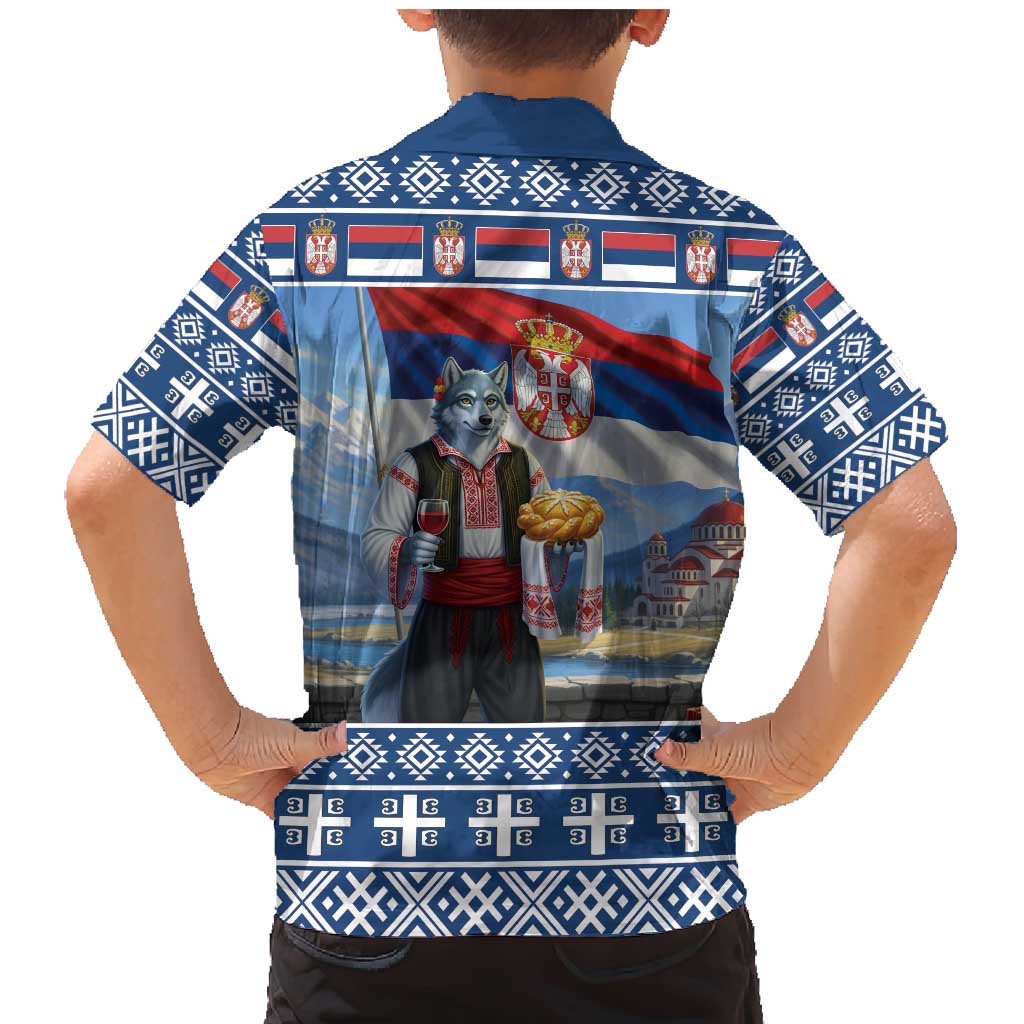 Serbia Christmas Wolf Family Matching Mermaid Dress and Hawaiian Shirt Vuk Serbian Mascot - Wonder Print Shop