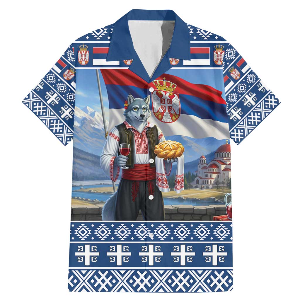 Serbia Christmas Wolf Family Matching Mermaid Dress and Hawaiian Shirt Vuk Serbian Mascot - Wonder Print Shop