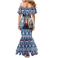Serbia Christmas Wolf Family Matching Mermaid Dress and Hawaiian Shirt Vuk Serbian Mascot - Wonder Print Shop