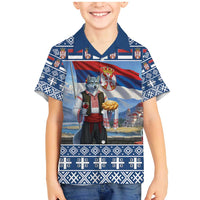Serbia Christmas Wolf Family Matching Mermaid Dress and Hawaiian Shirt Vuk Serbian Mascot - Wonder Print Shop