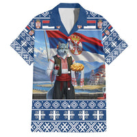 Serbia Christmas Wolf Family Matching Tank Maxi Dress and Hawaiian Shirt Vuk Serbian Mascot - Wonder Print Shop