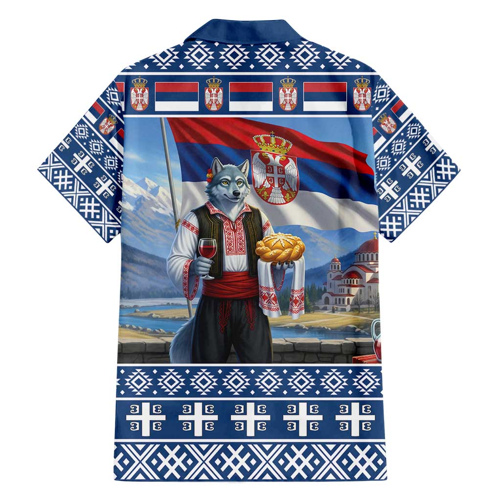 Serbia Christmas Wolf Family Matching Tank Maxi Dress and Hawaiian Shirt Vuk Serbian Mascot - Wonder Print Shop