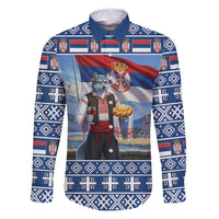 Serbia Christmas Wolf Family Matching Tank Maxi Dress and Hawaiian Shirt Vuk Serbian Mascot - Wonder Print Shop