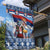 Serbia Christmas Wolf Garden Flag Vuk Serbian Mascot - Wonder Print Shop