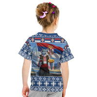 Serbia Christmas Wolf Kid T Shirt Vuk Serbian Mascot - Wonder Print Shop