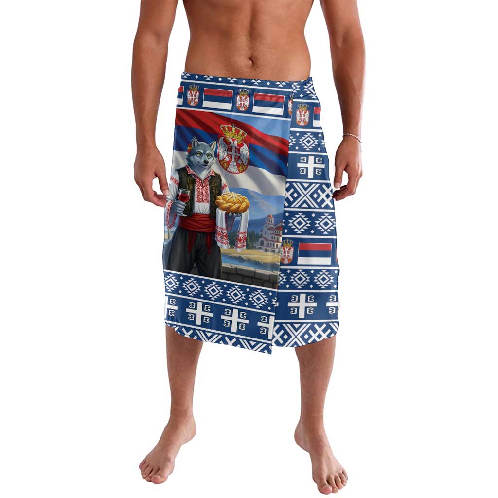 Serbia Christmas Wolf Lavalava Vuk Serbian Mascot - Wonder Print Shop