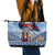 Serbia Christmas Wolf Leather Tote Bag Vuk Serbian Mascot - Wonder Print Shop