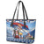 Serbia Christmas Wolf Leather Tote Bag Vuk Serbian Mascot - Wonder Print Shop