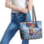 Serbia Christmas Wolf Leather Tote Bag Vuk Serbian Mascot - Wonder Print Shop