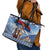 Serbia Christmas Wolf Leather Tote Bag Vuk Serbian Mascot - Wonder Print Shop