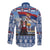Serbia Christmas Wolf Long Sleeve Button Shirt Vuk Serbian Mascot - Wonder Print Shop