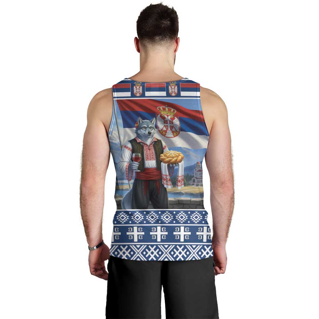 Serbia Christmas Wolf Men Tank Top Vuk Serbian Mascot - Wonder Print Shop