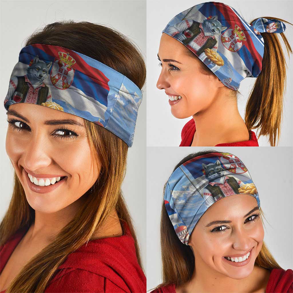 Serbia Christmas Wolf Neck Gaiter Vuk Serbian Mascot - Wonder Print Shop