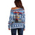 Serbia Christmas Wolf Off Shoulder Sweater Vuk Serbian Mascot - Wonder Print Shop
