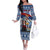 Serbia Christmas Wolf Off The Shoulder Long Sleeve Dress Vuk Serbian Mascot - Wonder Print Shop