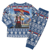 Serbia Christmas Wolf Christmas Pajama Set Vuk Serbian Mascot - Wonder Print Shop