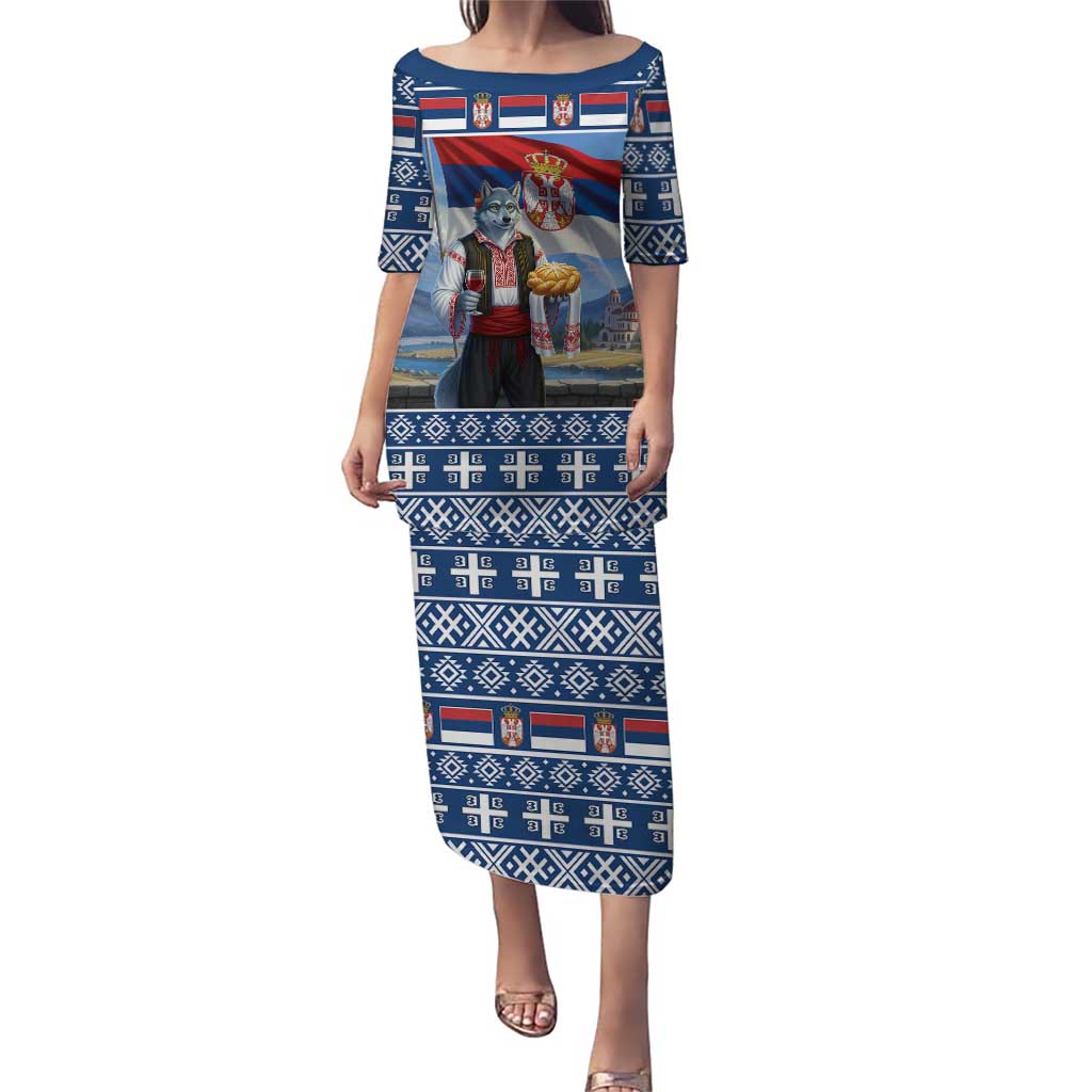 Serbia Christmas Wolf Puletasi Vuk Serbian Mascot - Wonder Print Shop