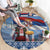 Serbia Christmas Wolf Round Carpet Vuk Serbian Mascot - Wonder Print Shop