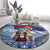 Serbia Christmas Wolf Round Carpet Vuk Serbian Mascot - Wonder Print Shop
